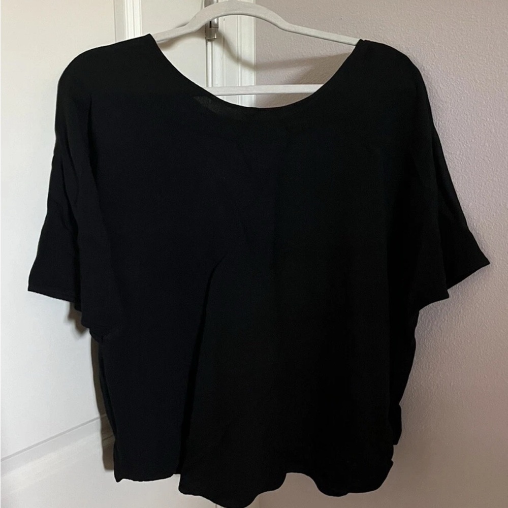 Black Batwig Short Sleeve Blouse size XL